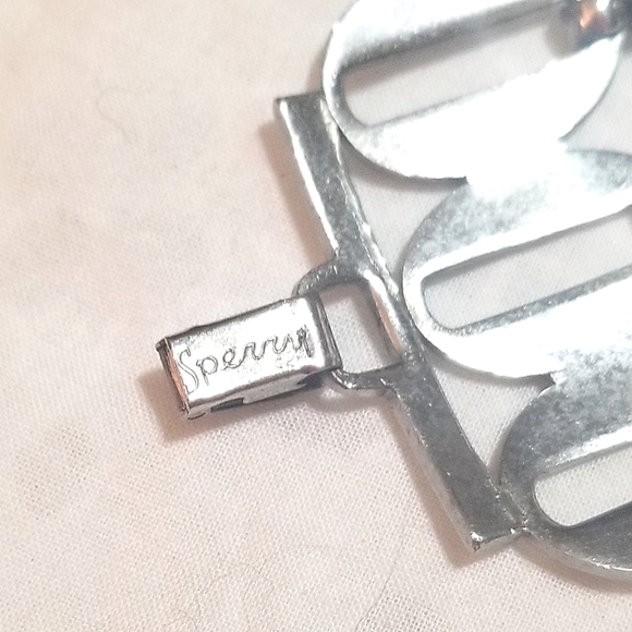 VTG SPERRY Mid Century Modernist Wide Chromed Bracelet - Picture 3 of 5